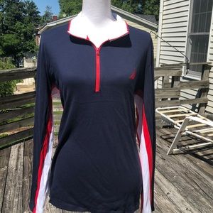 NWT Nautica long sleeve navy 1/2 zip top